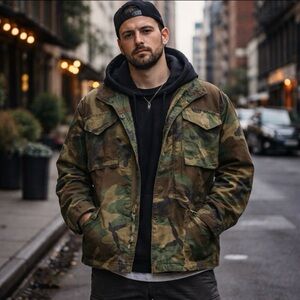 WOODLAND CAMO COLD WEATHER PARKA JACKET AUTHENTIC MILITARY HUNTING CAMPING SMALL